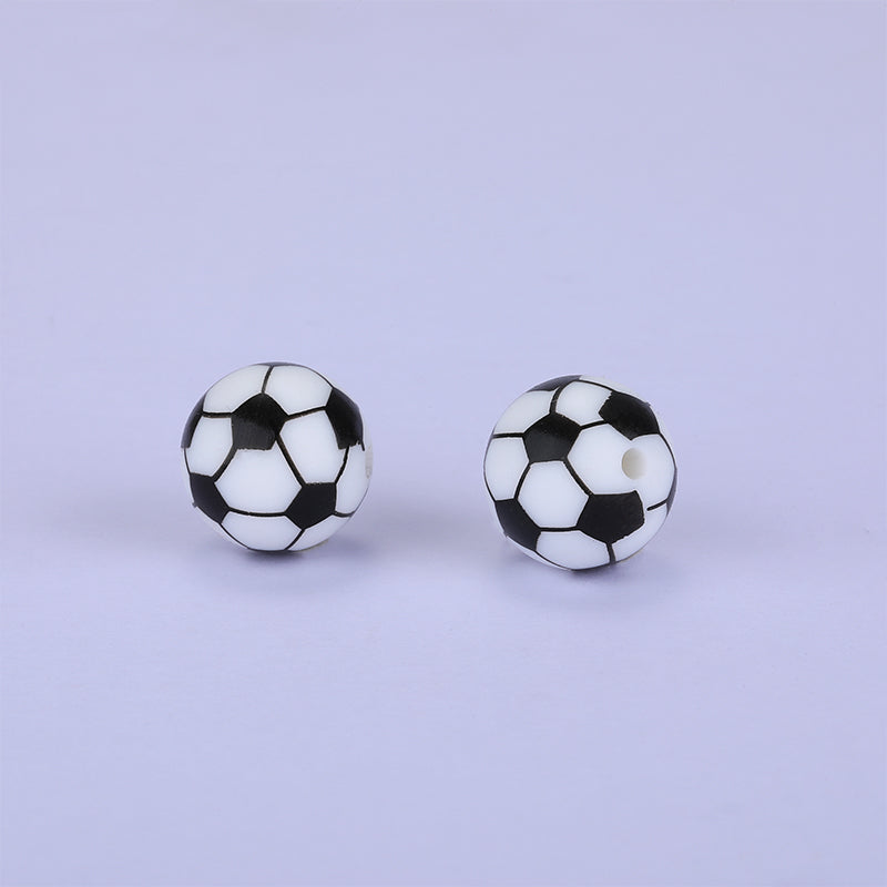 Silikonperle "Fußball" 15mm