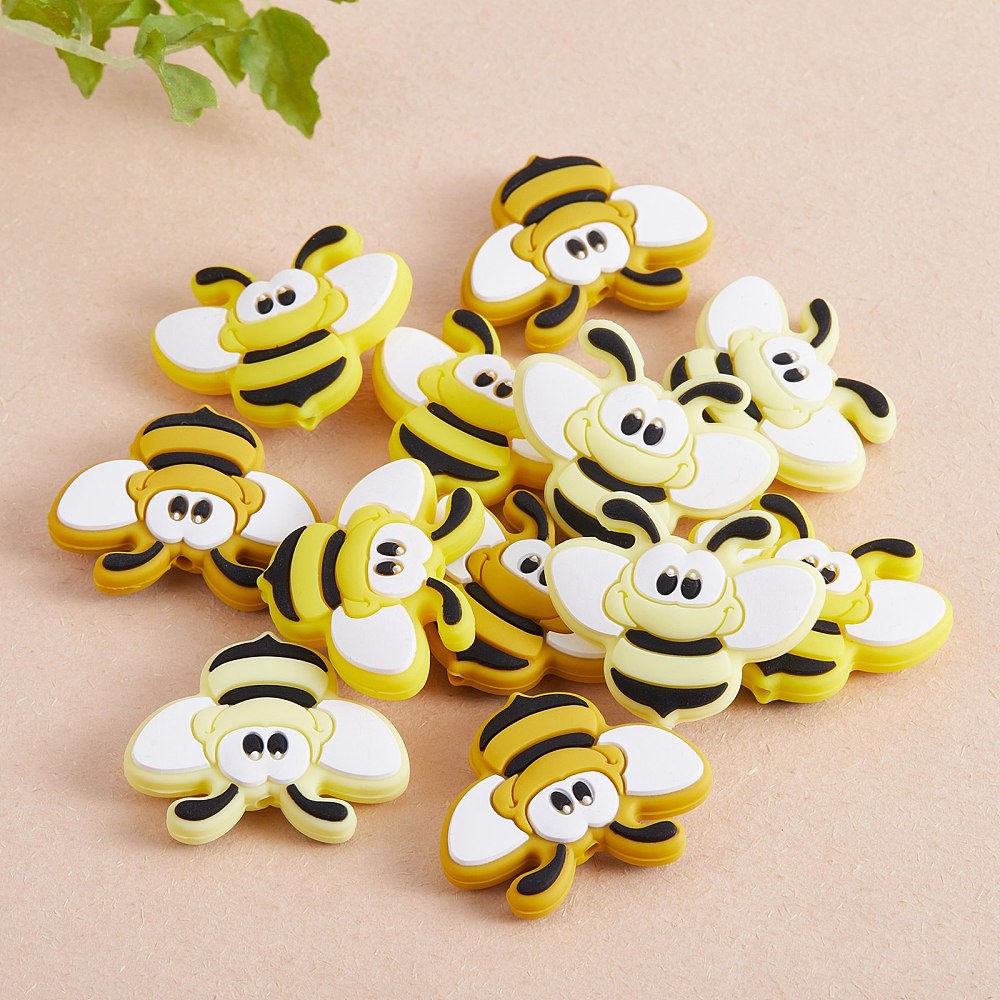 Silikonmotivperle "Bienen"