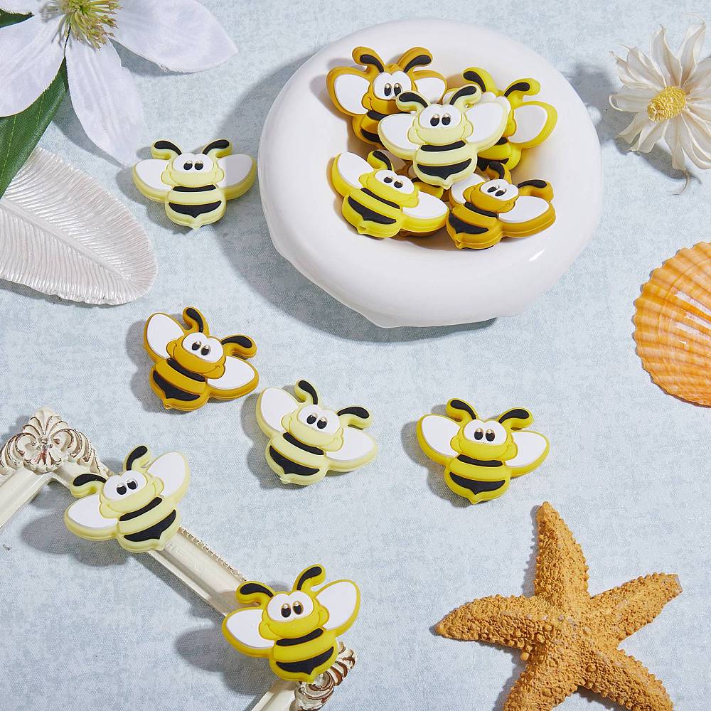 Silikonmotivperle "Bienen"