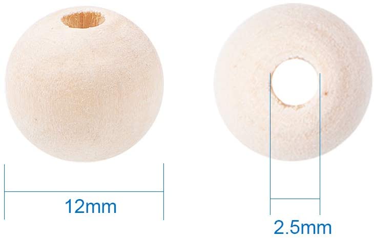 Naturholzperle Rund 12mm